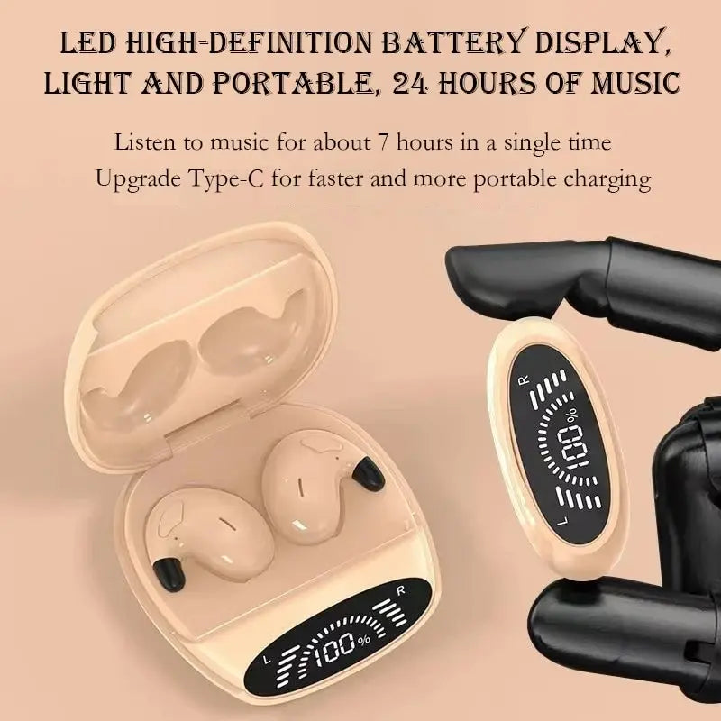 Sleep Invisible Earphones Ipx5 Waterproof Noise Reduction Wireless Bluetooth With Microphone For Iphone Huawei Samsung New 2025