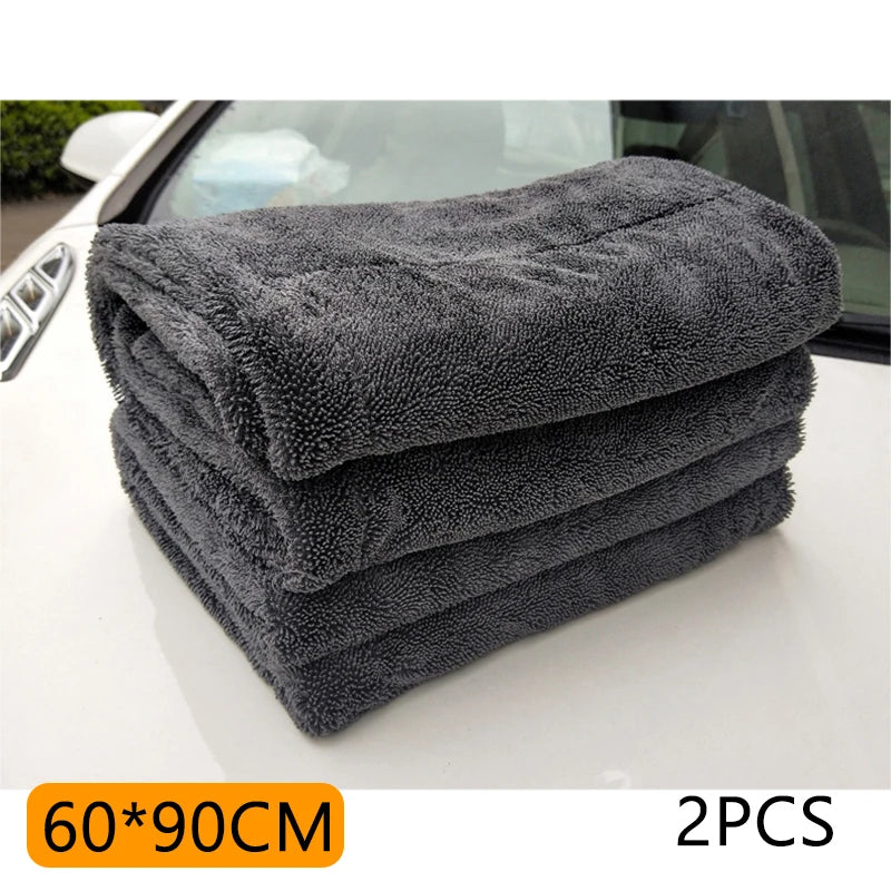 Microfiber Car Wash Towel Double-Twist Pile Car Cleaning Drying Cloth Super Absorbent Car Care Cloth Auto Detailing Waxing Towel