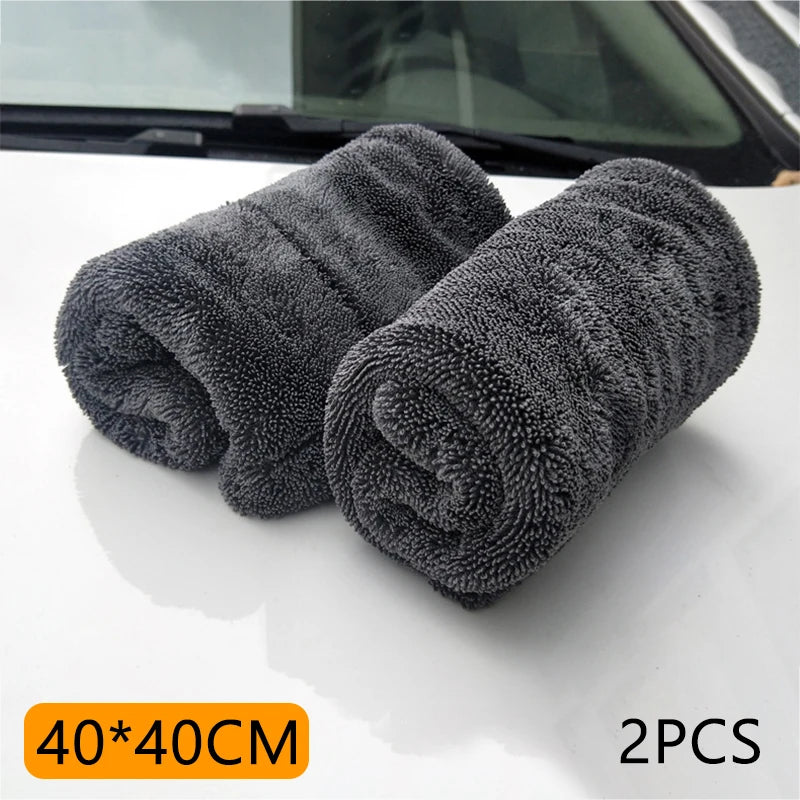Microfiber Car Wash Towel Double-Twist Pile Car Cleaning Drying Cloth Super Absorbent Car Care Cloth Auto Detailing Waxing Towel