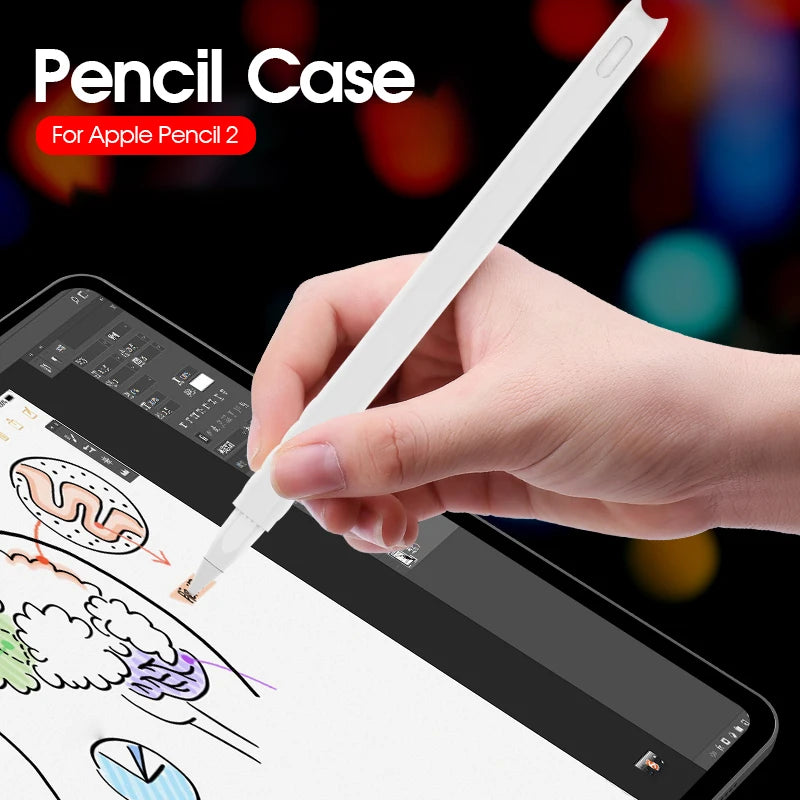 Cute Cat Soft Silicone Case for Apple Pencil 2 Pen Case Ipad Stylus Anti-drop And Non-slip Protective Shell Cover Accessories