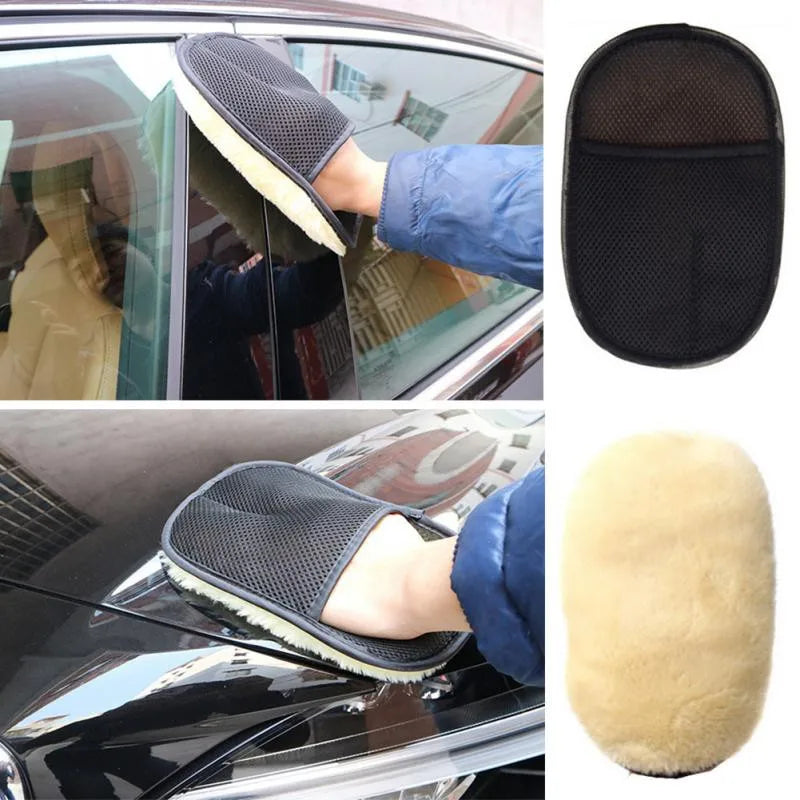 Car Cleaning Washing Wiping Fleece Gloves Dust Removal Liquid Shampoo Polishing Double-sided Microfiber Cloth Soft Sponge Glove