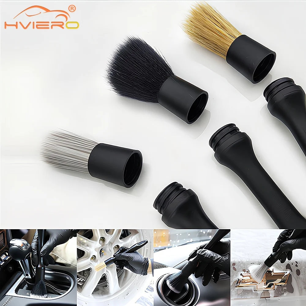 3X Borsten Klimaanlage Outlet Detail Pinsel Make-Up Lücke Reinigung Schönheit Waschen Kleine Set Griff PP Material Motorrad Auto Werkzeuge 