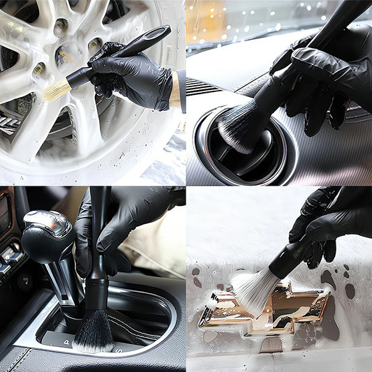 3X Borsten Klimaanlage Outlet Detail Pinsel Make-Up Lücke Reinigung Schönheit Waschen Kleine Set Griff PP Material Motorrad Auto Werkzeuge 