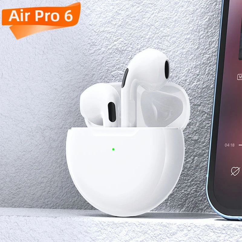 Freisprecheinrichtung Headset Pods Pro6 fone Bluetooth-Kopfhörer für Weihnachtsgeschenke Drahtlose Ohrhörer mit Mikrofon für alle Smartphones 