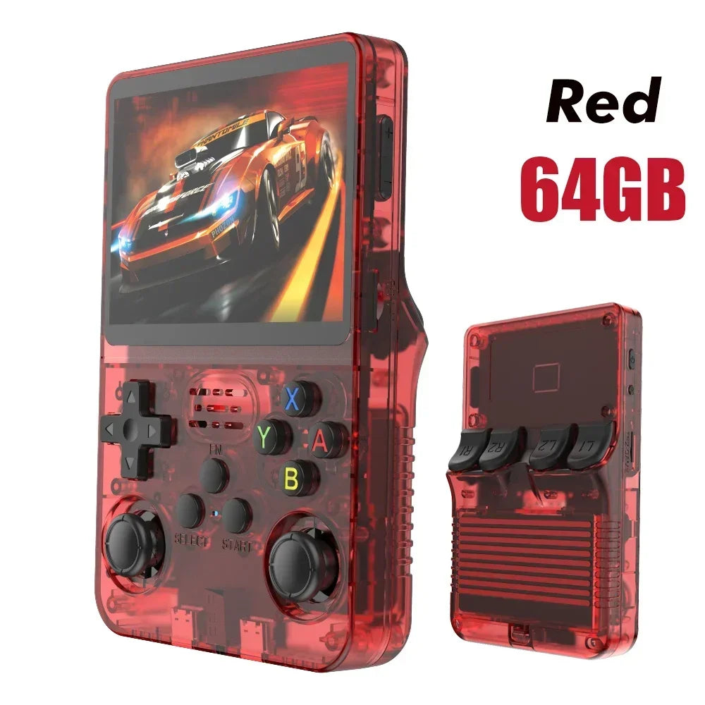 Open Source R36S R36H Video Game Console Linux System 3.5Inch IPS Screen Orange Portable Pocket Video Player 64G R36S MAX