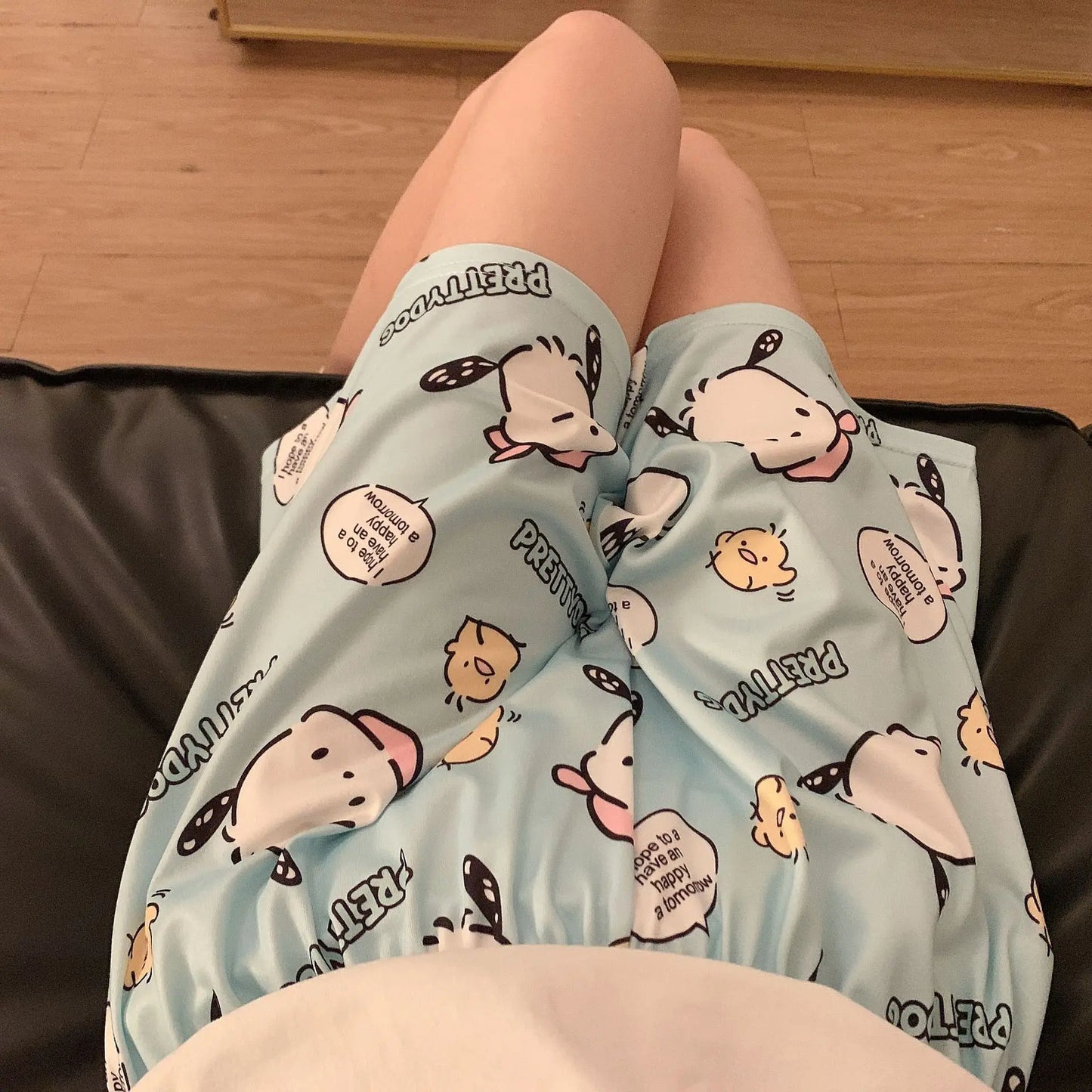 Sanrio Summer Cute Cartoon Home Pants Women's Casual Loose Shorts Can Be Weared New Style Home Kitty Pajamas