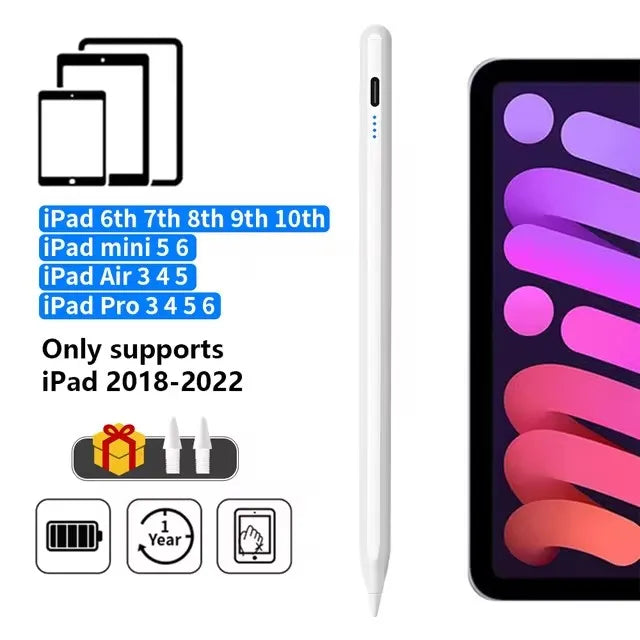 For Apple Pencil Palm Rejection Power Display iPad Pencil Pen For iPad 2022 2021 2020 2019 2018 Pro Air Mini Specific Stylus