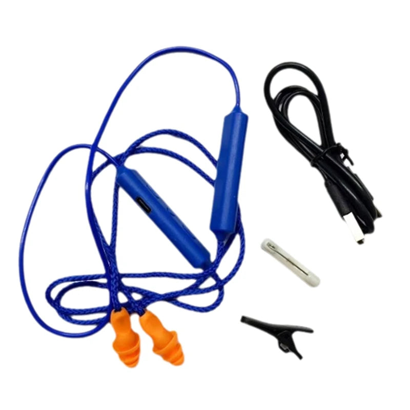 Ear Plugs Bluetooth Earphone for Work, Noise Suppression, Hearing Protection,Construction Sites, Noisy Places Blue