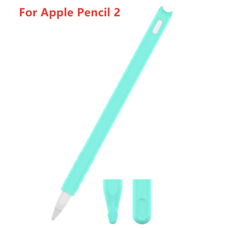 Süße weiche Silikonhülle mit Katzenmotiv für Apple Pencil 2 Stifthülle iPad Stylus Anti-Drop und rutschfeste Schutzhülle Zubehör 