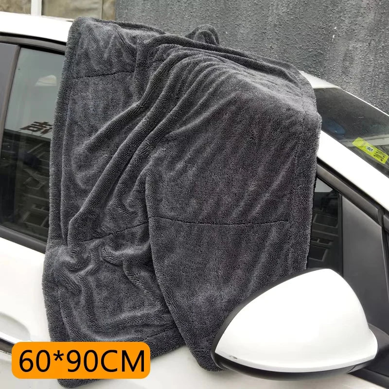 Microfiber Car Wash Towel Double-Twist Pile Car Cleaning Drying Cloth Super Absorbent Car Care Cloth Auto Detailing Waxing Towel