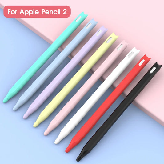 Süße weiche Silikonhülle mit Katzenmotiv für Apple Pencil 2 Stifthülle iPad Stylus Anti-Drop und rutschfeste Schutzhülle Zubehör 