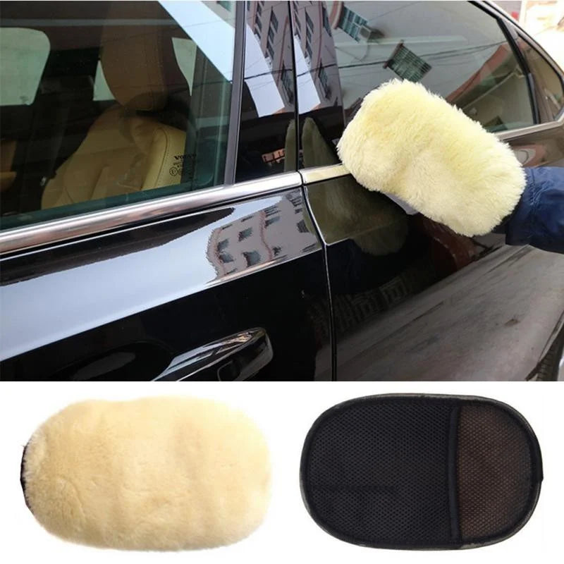 Car Cleaning Washing Wiping Fleece Gloves Dust Removal Liquid Shampoo Polishing Double-sided Microfiber Cloth Soft Sponge Glove