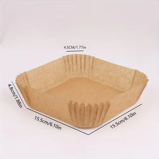 50pcs/set Disposable Air Fryer Paper Liner 20CM Oil-proof Water-proof Airfryer Disposable Cooking Paper Trays Baking Paper