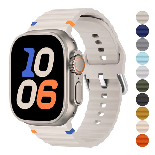 Silicone Strap for Apple watch Ultra Band 49mm 46mm 45mm 42mm 44mm 40mm 41mm correa bracelet belt iWatch series 10 9 8 6 7 5 SE