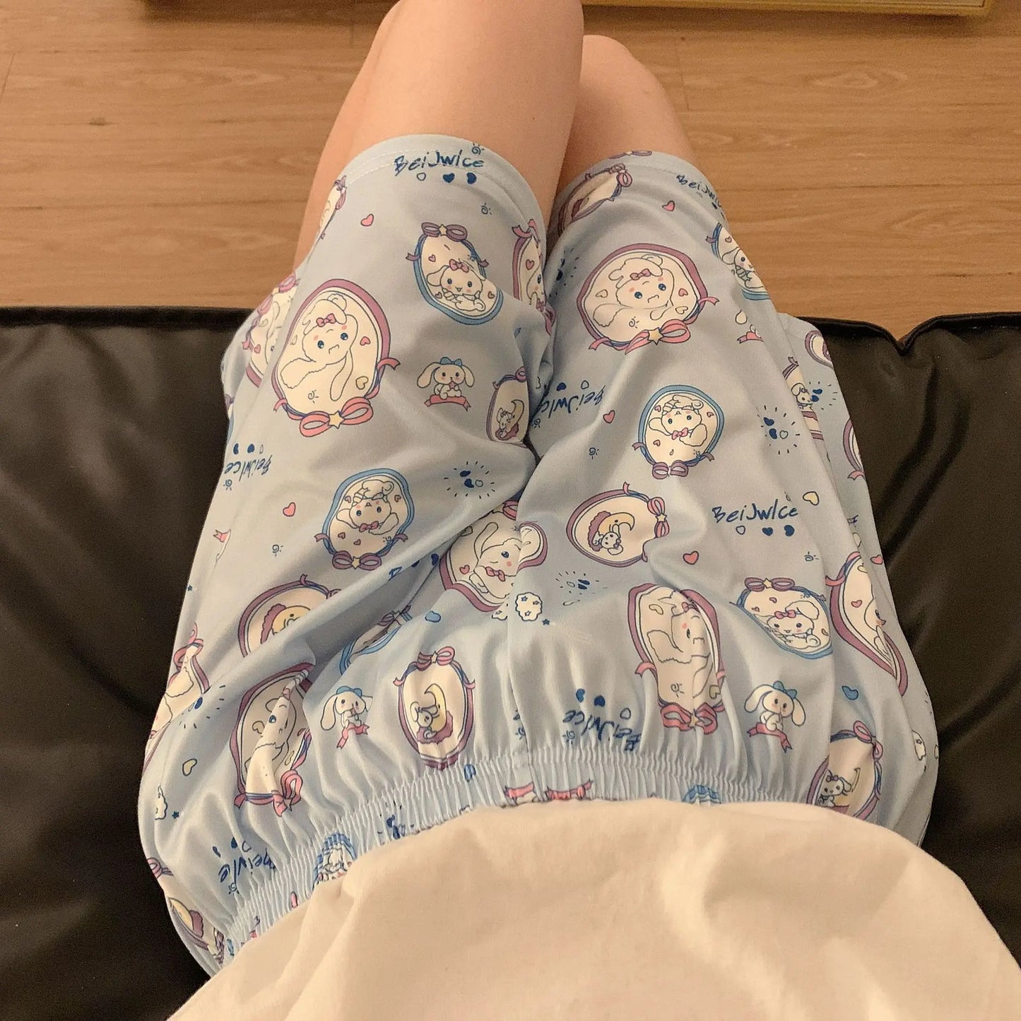 Sanrio Summer Cute Cartoon Home Pants Women's Casual Loose Shorts Can Be Weared New Style Home Kitty Pajamas