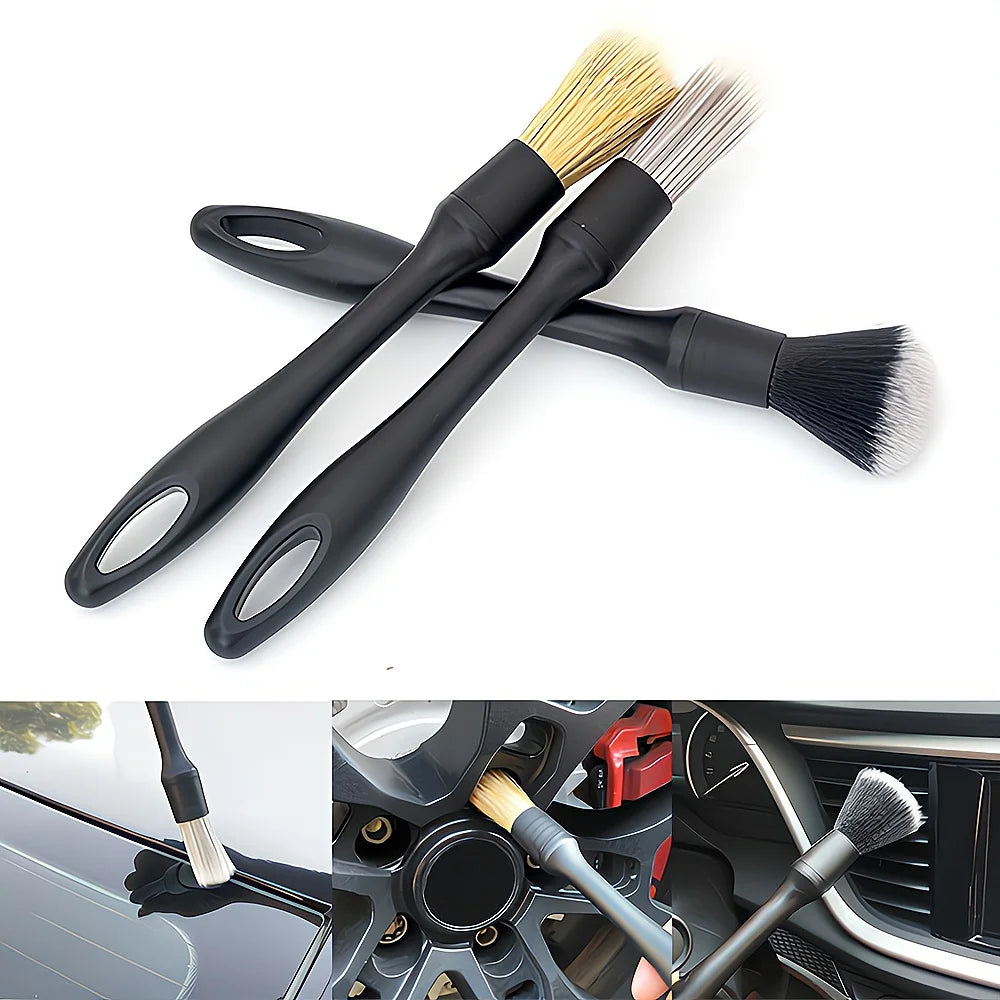 3X Borsten Klimaanlage Outlet Detail Pinsel Make-Up Lücke Reinigung Schönheit Waschen Kleine Set Griff PP Material Motorrad Auto Werkzeuge 