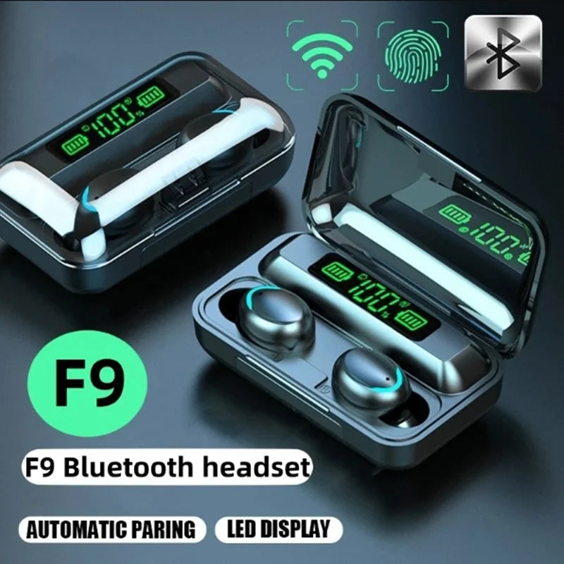 TWS F9-5 Kopfhörer Bluetooth-Kopfhörer Drahtlose Kopfhörer Hifi Stereo Sport Ohrhörer Headset Hörgeräte Mit Mikrofon Freihändig 