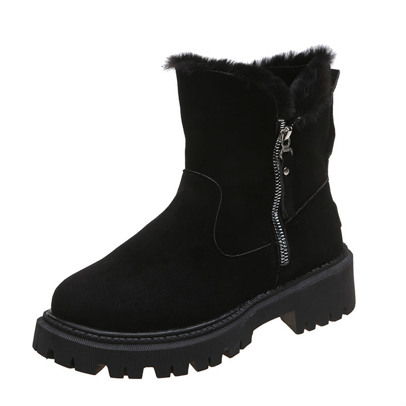 Dicke Plüsch-Schneestiefel für Damen, Wildlederimitat, rutschfeste Winterschuhe