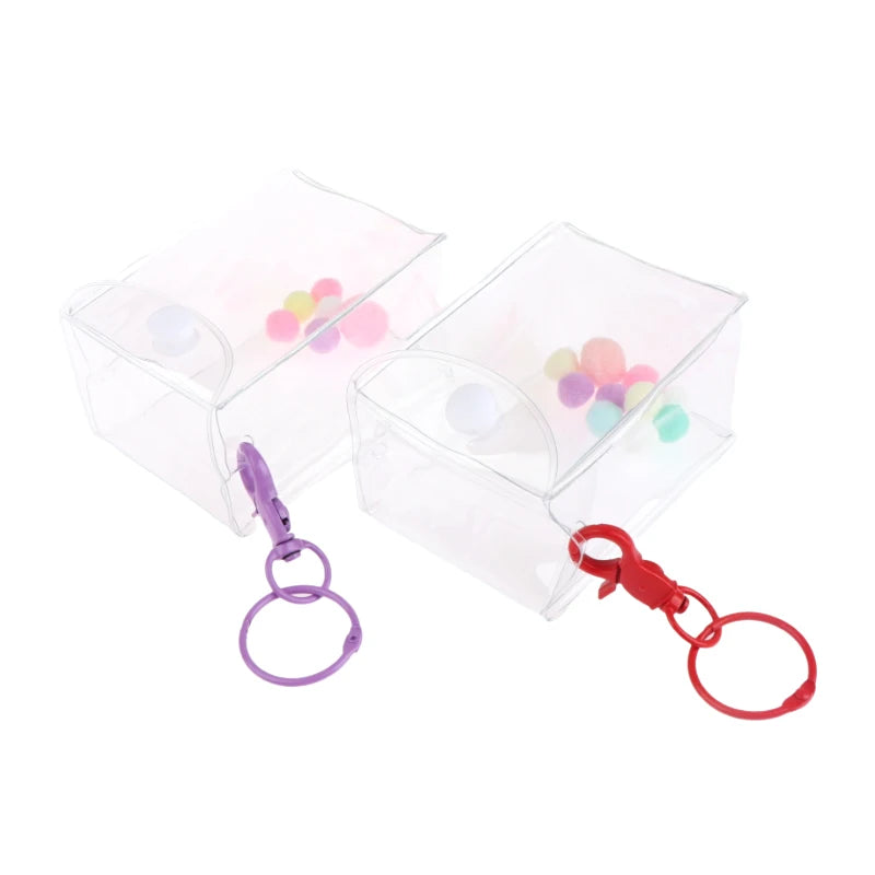 Transparente PVC-Überraschungsbox, Organizer-Box mit Schlüsselanhänger, schützt Mystery-Spielzeug, Aufbewahrungskoffer für Jasmine Bubble Matt Doll Toy 