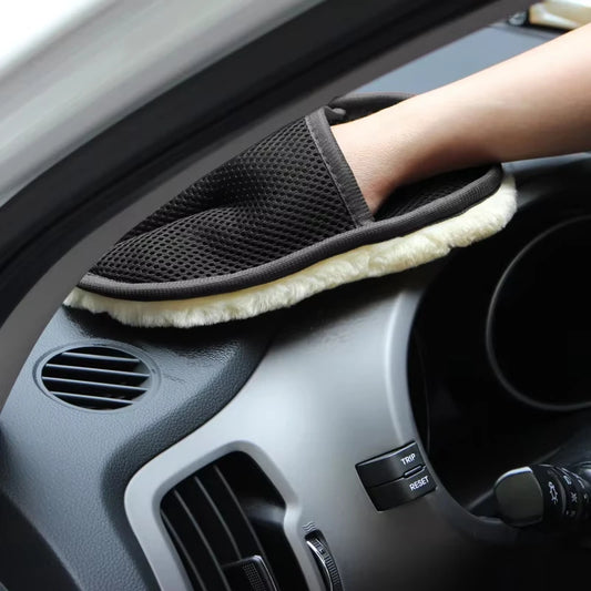 Auto-Reinigungsschwamm-Handschuh, Auto-Polier-Waschhandschuh, Mikrofaser-Waschhandschuh, für Auto, Küche, Haushalt, Reiniger, Wolle 