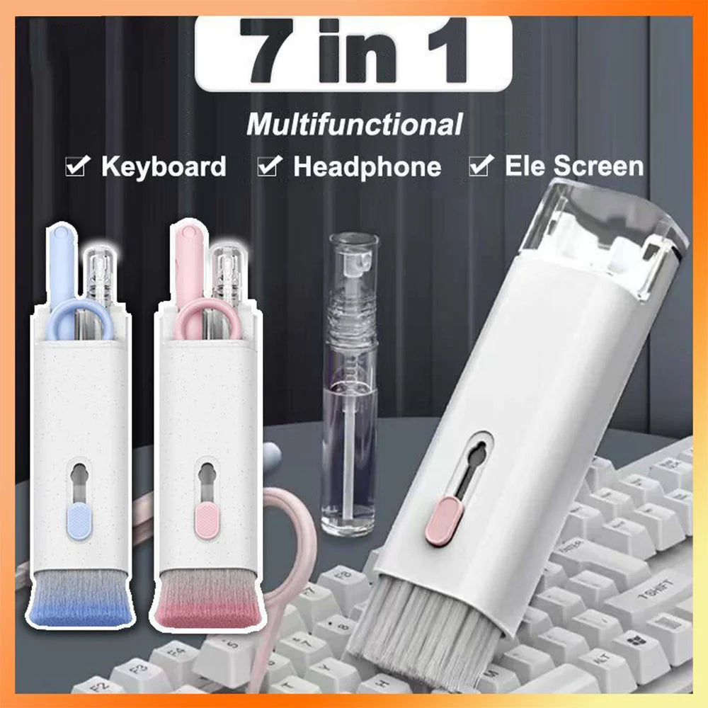 7-in-1 Cleaner Kit Computer Keyboard Clean Brush Bluetooth Earphone Cleaning Pen Keycap Puller Phone Screen Laptop Cleaner Tools