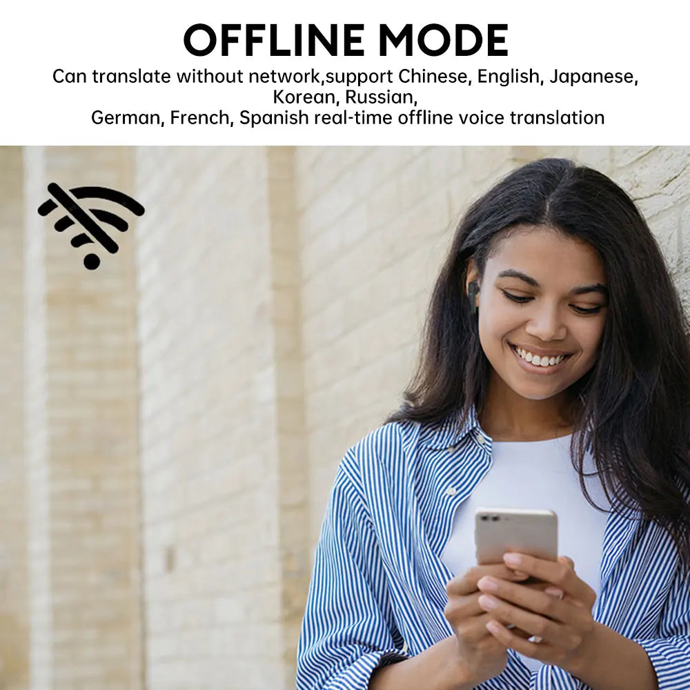 Smart Translate Ohrhörer Bluetooth-Kopfhörer Übersetzung Kopfhörer Sprachen Echtzeit Sprachübersetzer Business Wireless Headset 
